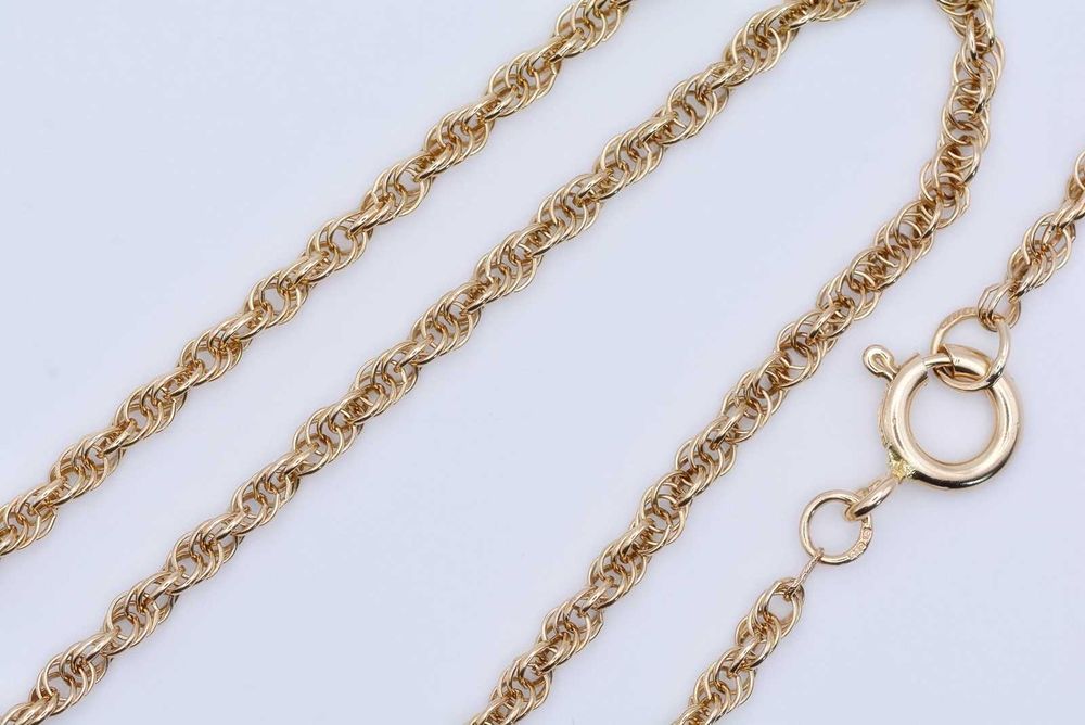 Śliczny złoty łańcuszek o splocie jak kordel bardzo długi 63 CM 375