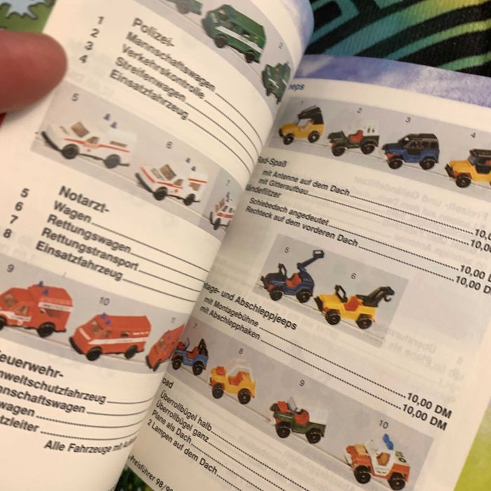 Каталог Кіндер Kinder O-Ei-A 1998-99 та інші