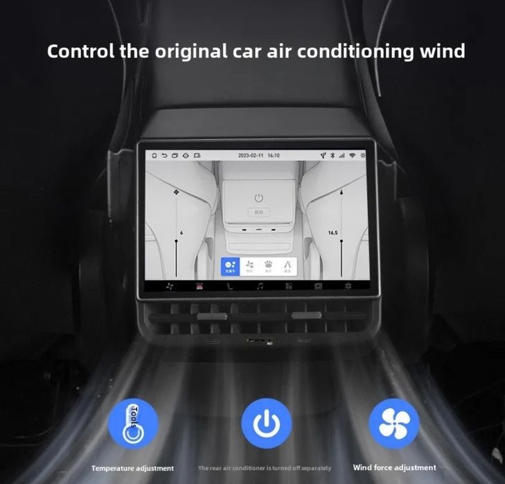 Ecrã traseiro Tesla Model 3 e Y versão Android CPU 8-core 4 GB + 64 GB