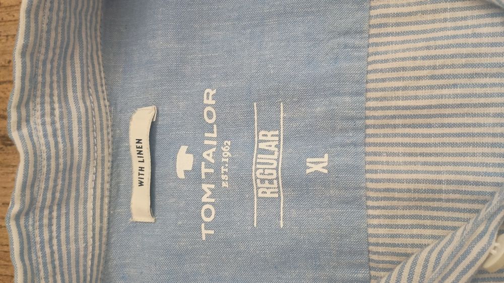 Koszula męska w paski Tom Tailor XL/len& bawełna/ Regular Fit