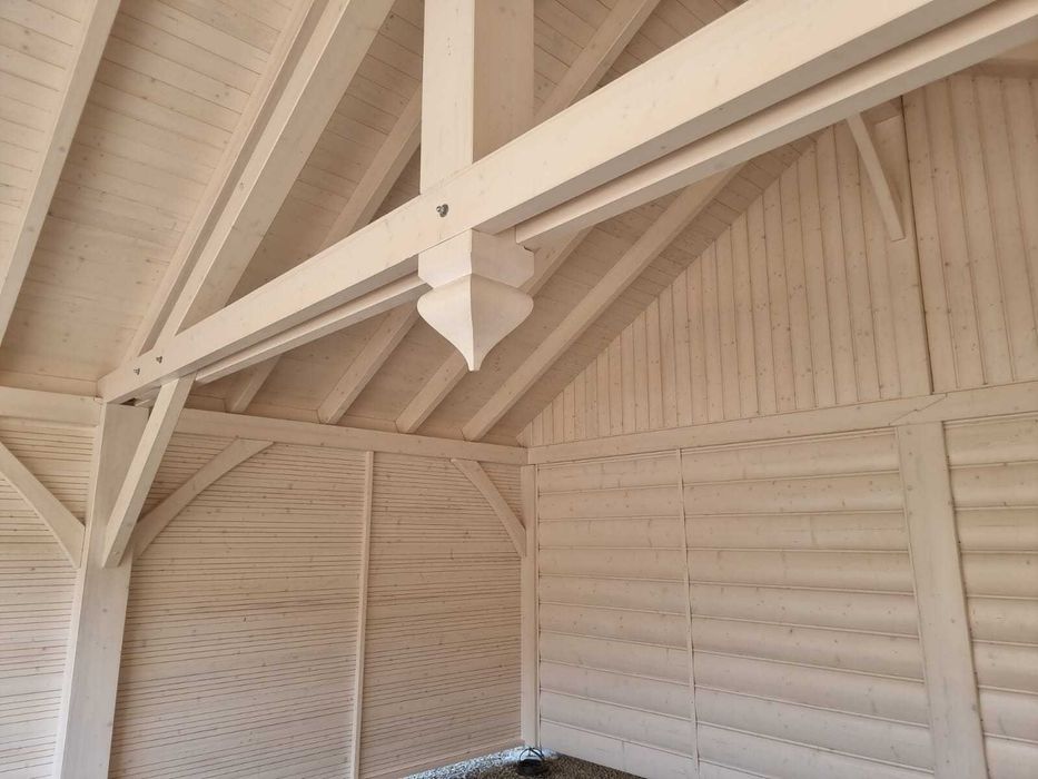 Wiata drewniana PREMIUM 7×10 m | Montaż | Drewno C24 | CNC
