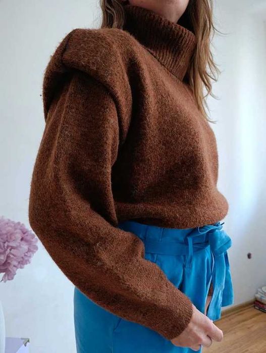 Mango sweter golf wełna bawełna quiet luxury old money m