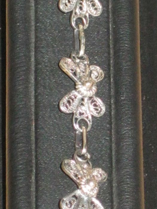 Pulseira Filigrana Artesanal Prata Maciça de Lei 835`/.. C/Contraste