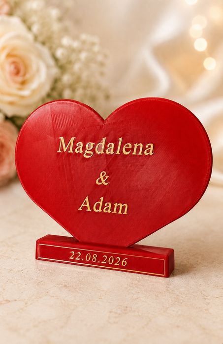 Personalizowany prezent – serce 3D z dowolnym napisem na każdą okazję