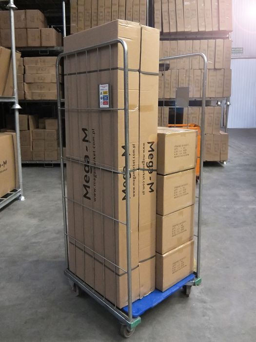 Rollkontener (rollcage, rollbox) wózek siatkowy transportowy niebieski