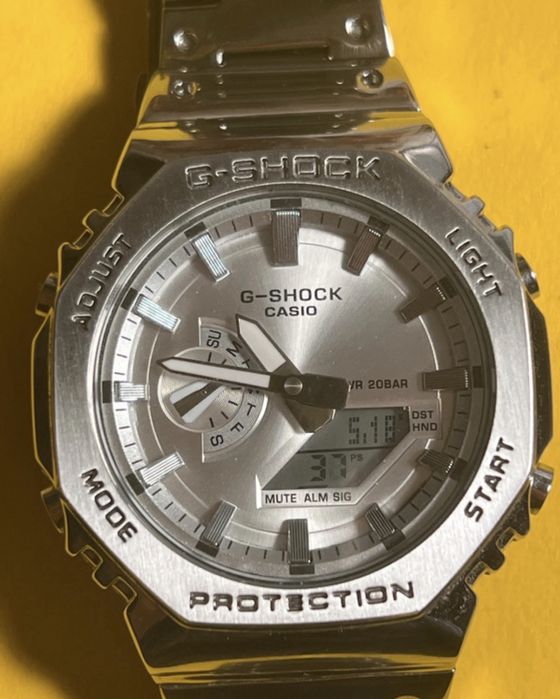 Casio G Shock srebrny metal