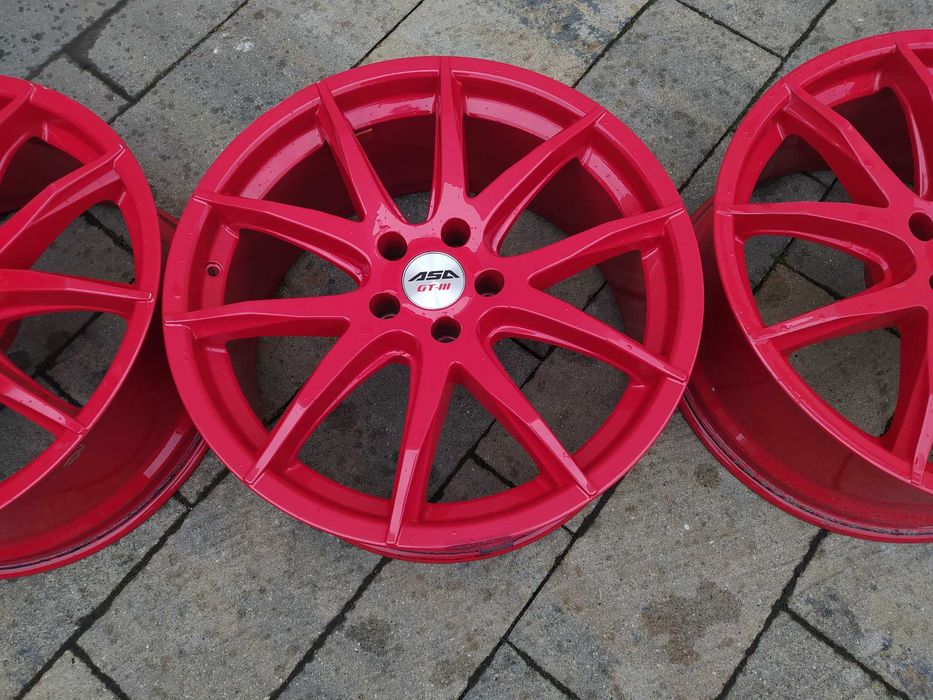Felgi alu 19 ASA-BBS GT3 Red Glossy 8,5j et 30 Audi A5 A4 VW BMW 5x112