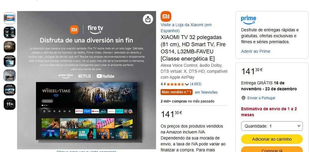 TV Smart 32" XIAOMI
