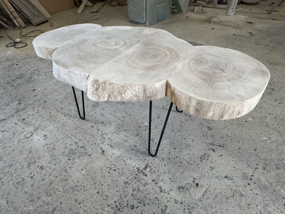 Stolik kawowy lite drewno plaster