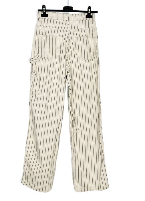 Spodnie wide leg w paski beżowe Scandi Chic XS