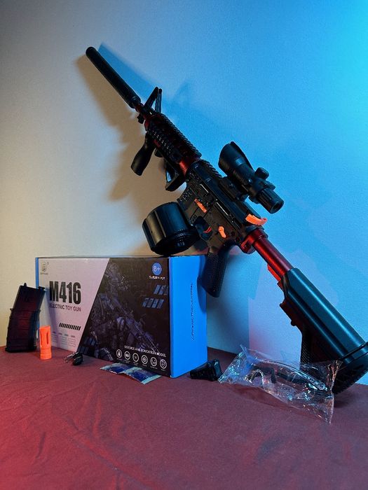 M416 + 10.000 Munição Arma Orbeez/Gel Elétrica