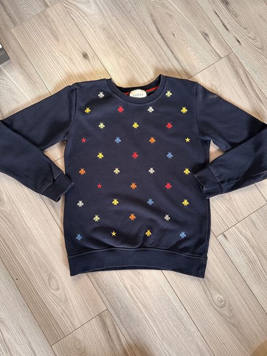 Gucci bluza w pszczolki bee hoodie granatowa M