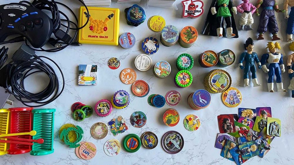 Jogos e acessórios Nintendo, Sega, Tazos, Pokémon, Dragon Ball, Yu-Gi-Oh