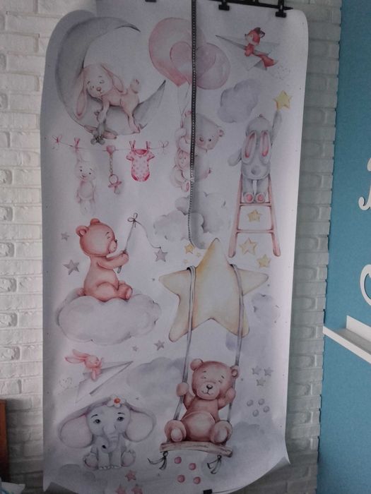 Bardzo duże naklejki na ścianę / meble do pokoju dziecka xxl pastelowe