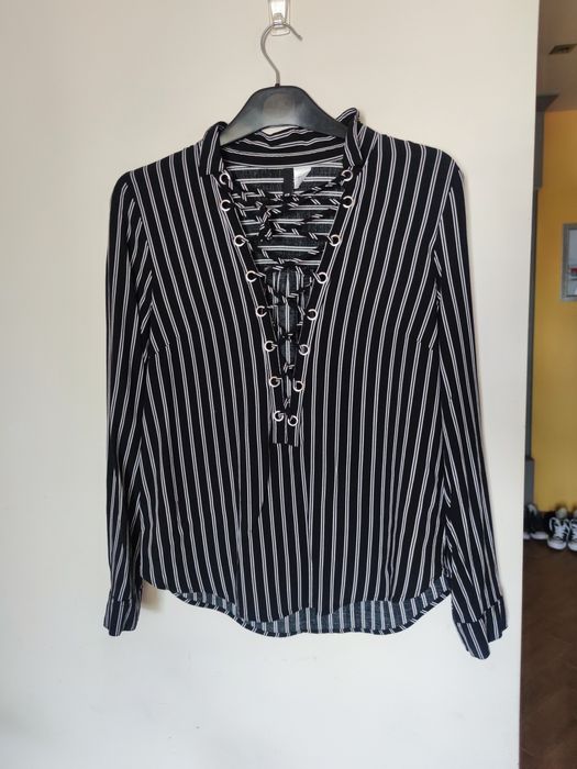 Koszula bluzka H&M M 38 wiskoza wiązana gorset