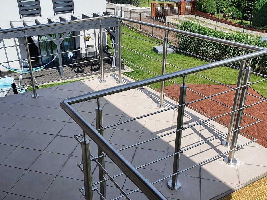 Balustrady ze stali nierdzewnej INOX + szkło