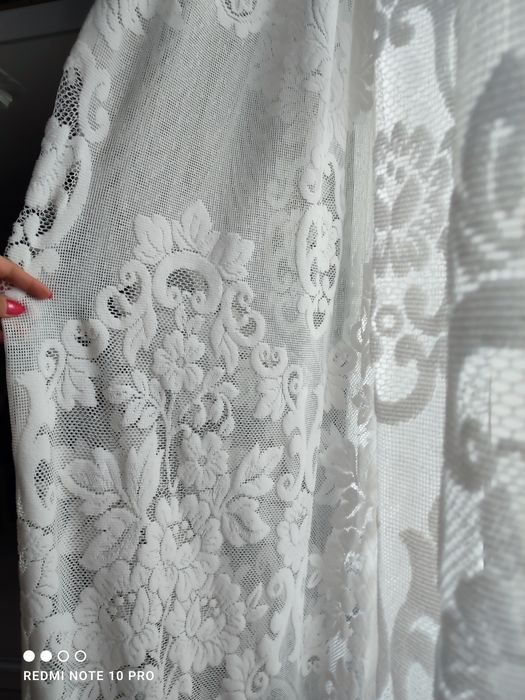 Firana duża firanka PRL retro 4-4.5 m. w kwiaty