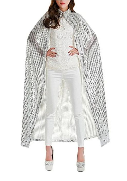 RUIXIA Halloween Peleryna Cekinowa