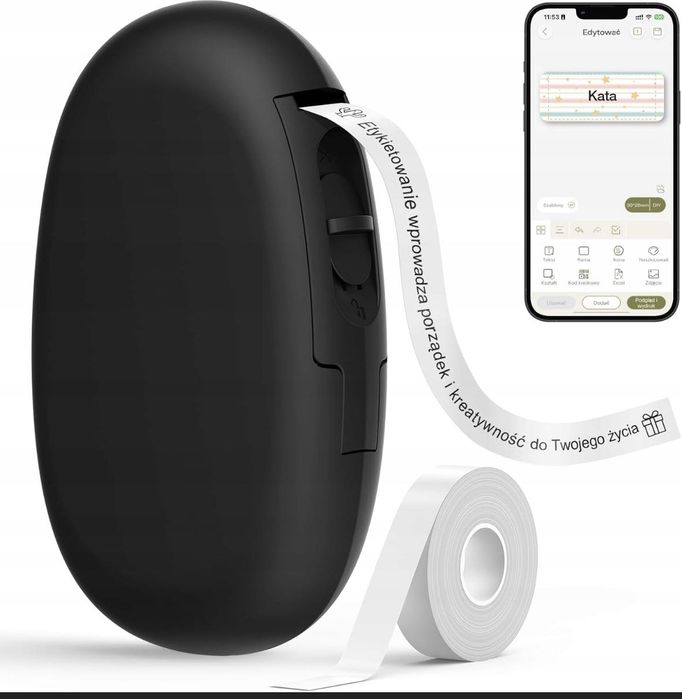 SUPVAN Samoprzylepna Drukarka Etykiet Bluetooth E10 – Czarna