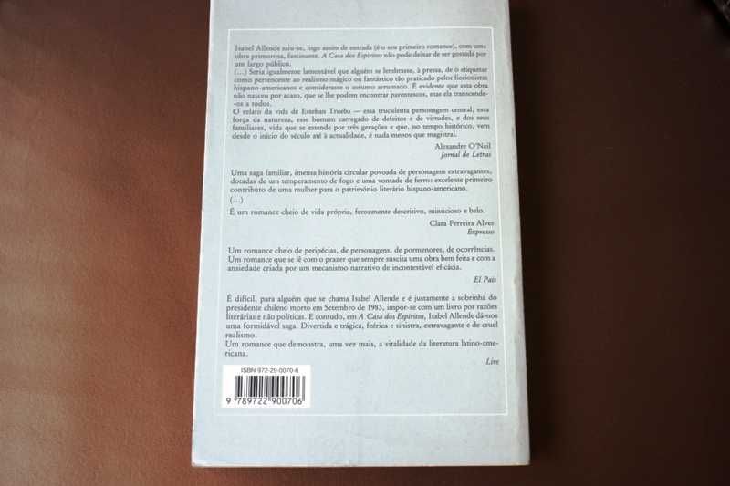 Livro A Casa dos espíritos Isabel Allende 1998