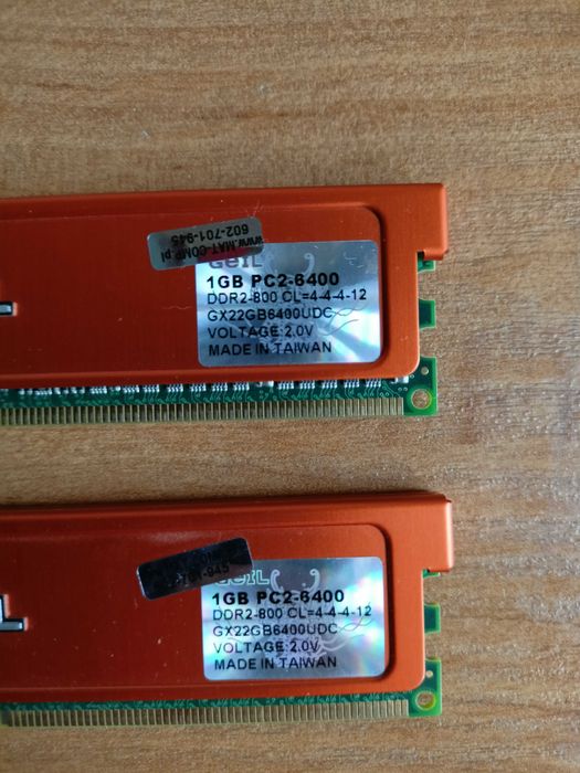 Pamięć RAM Geil 2x1GB PC2-6400 DDR2 - SPRAWNA