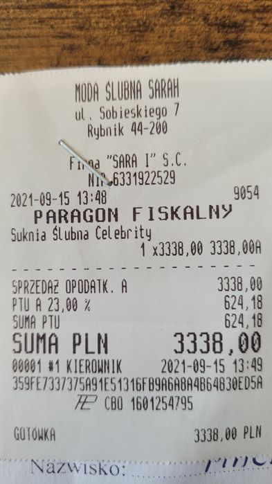 Suknia ślubna ecri