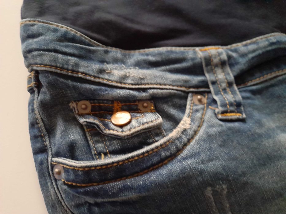 H&M MAMA spódnica jeans mini z przetarciami M