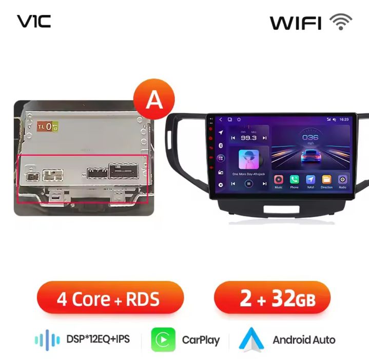 Rádio Android Honda ACCORD 8 Carplay Wi-Fi GPS Bluetooth NOVO