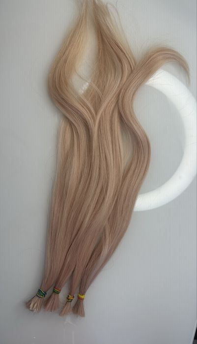 Włos naturalny róż 80g/ 48 cm