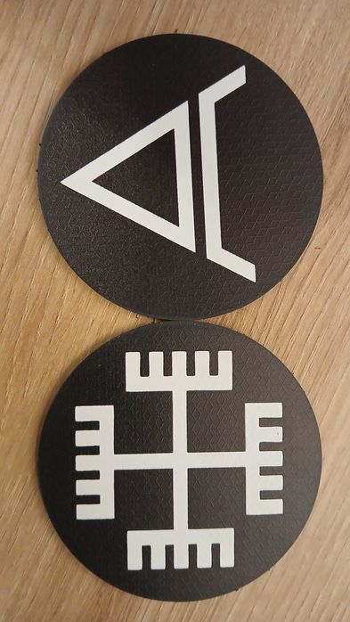 Słowiańskie narzepki/naszywki okrągłe czarno-białe, komplet 2 szt.