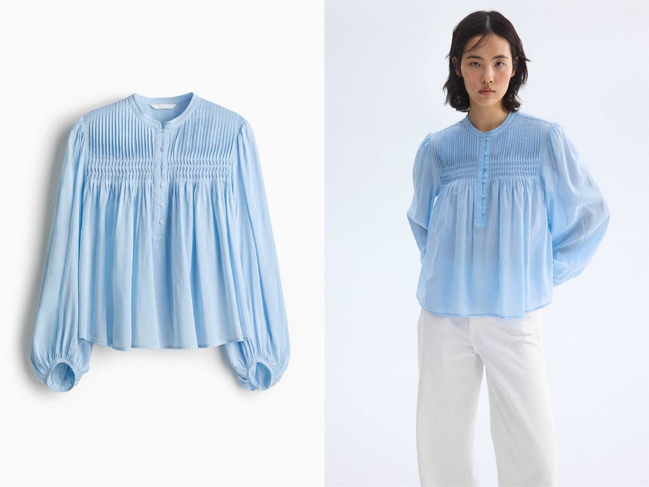 Bluzka koszula S nowa kolek niebieska wiskoza bawełna PROMOCJA