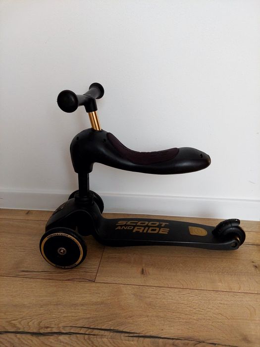 Scoot & Ride Highwaykick 1 Jeździk i hulajnoga 2w1 Black & Gold
