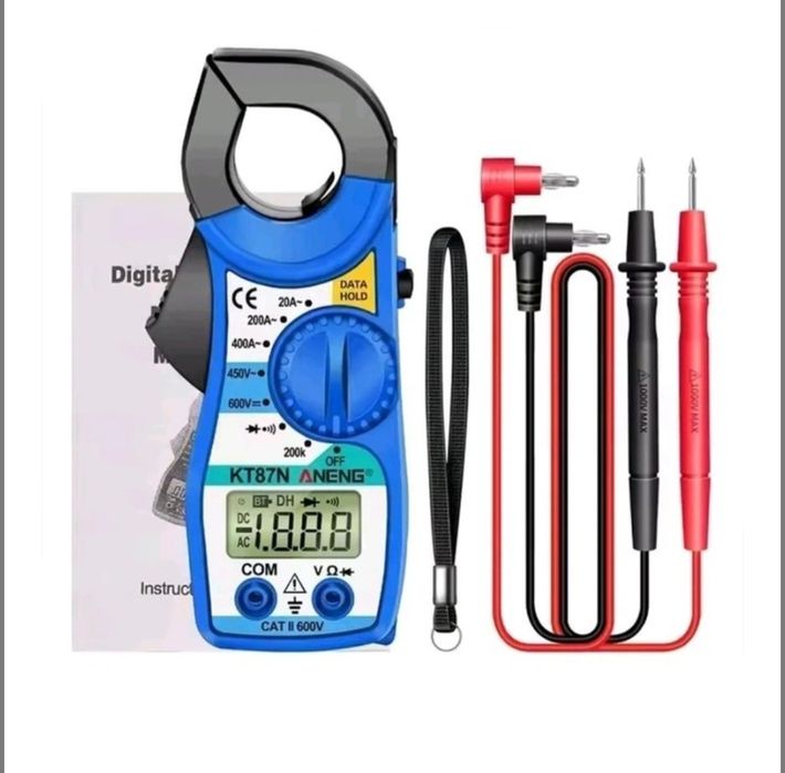 Мультиметр клещи  КТ 87N.измерение  Напряжения,  тока ,сопротивления.