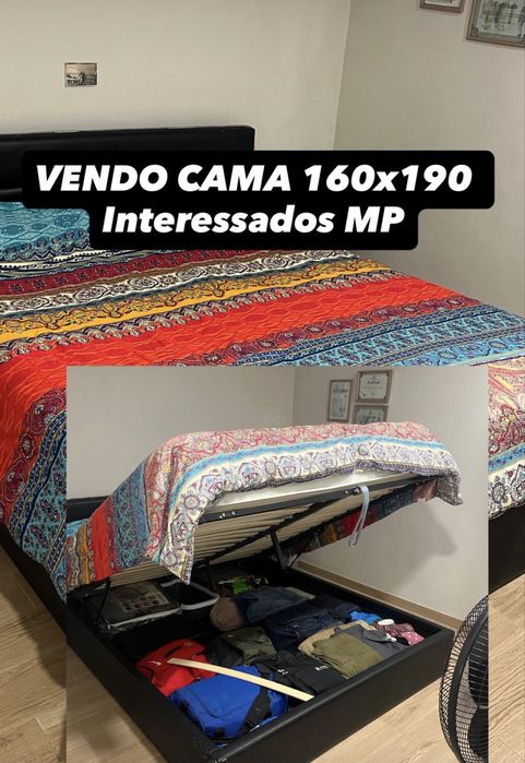 Vendo cama grande com arrumacao