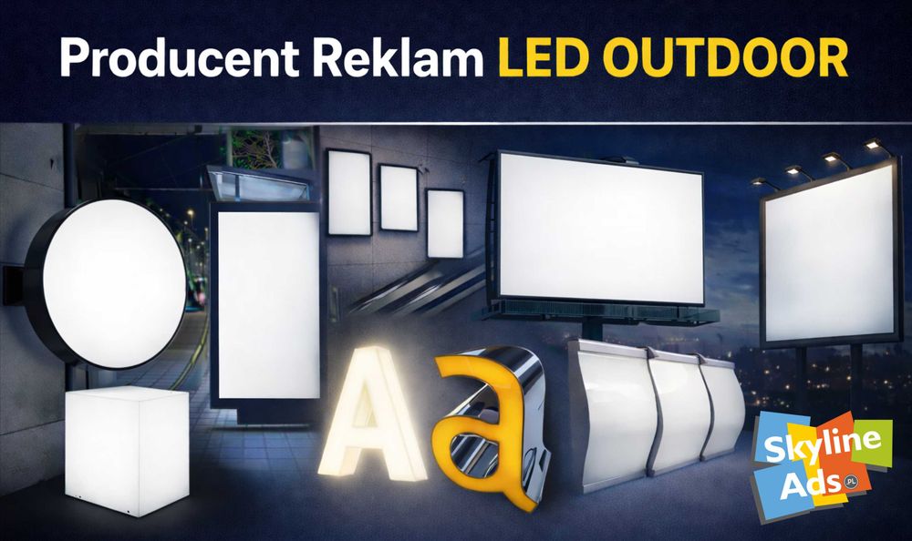 Kaseton reklamowy Litery 3D LED producent reklam Baner Logo Szyld