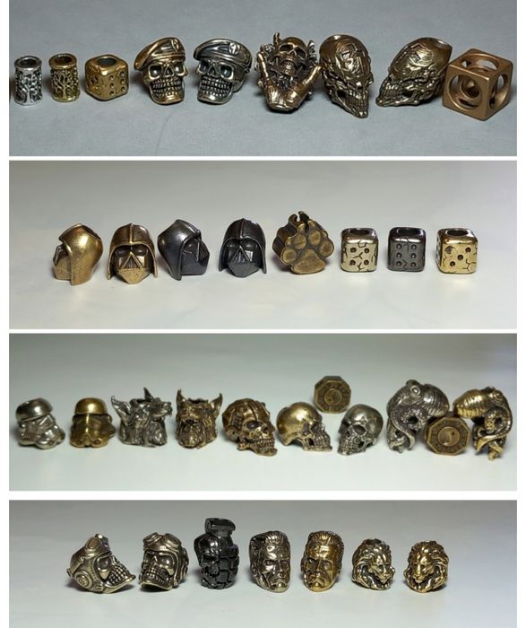 Намистина для темляка Бусина латунь для паракорда Брелок