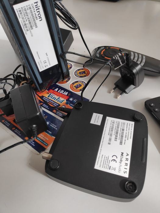 Router e box a funcionar