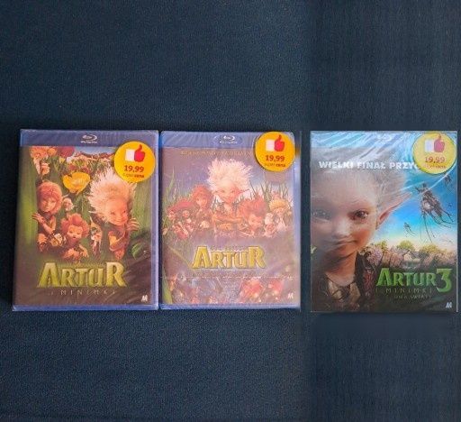 Zestaw Artur i Minimki trylogia Blu-Ray BD Nowe pl