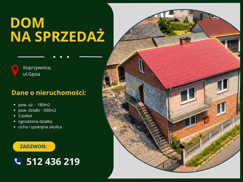 Dom z potencjałem aranżacyjnym w Koprzywnicy