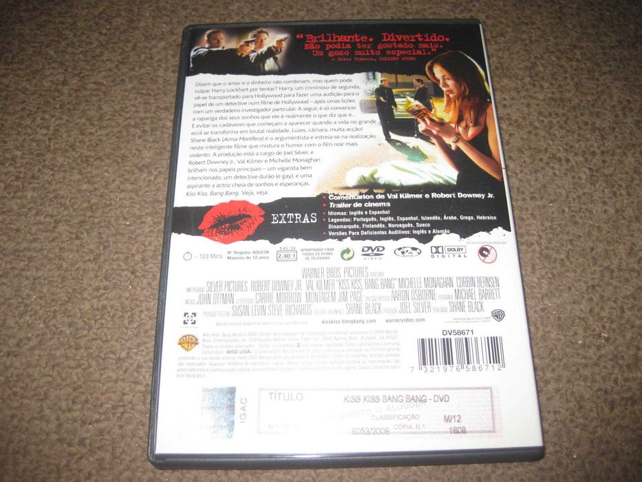 DVD "Kiss Kiss, Bang Bang" com Robert Downey Jr.