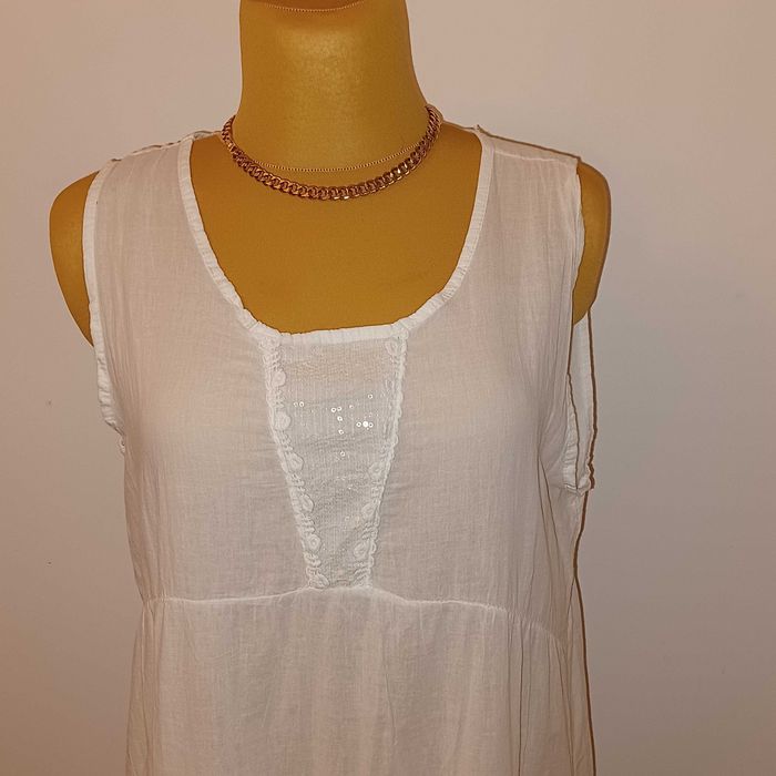 Sukienka plażowa biała bawełna Ideał dla XL/XXL