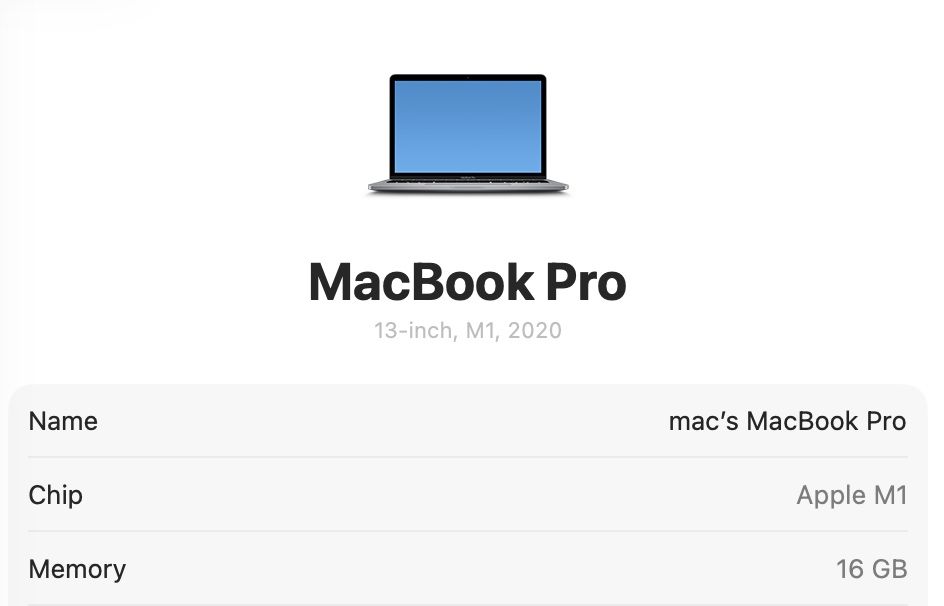 MacBook Pro 13 2020 M1 16GB RAM 512GB SSD 90%
