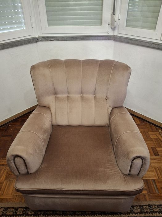 Conjunto! Sofá-Cama 3 lugares + 2 Poltronas de 1 lugar| Veludo, Estilo