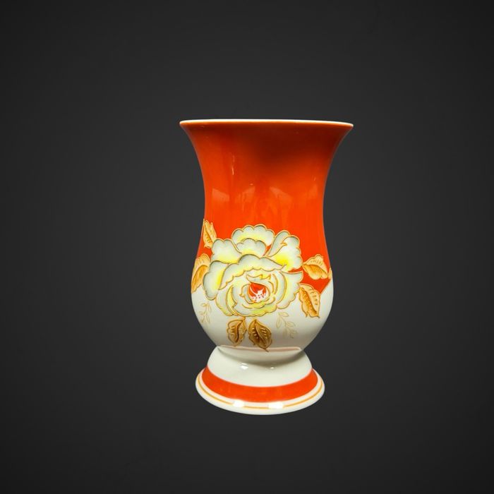 Porcelanowy wazon Schaubach-Kunst koralowa malwa Art Deco B6/050921