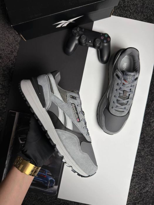 Мужские кроссовки рибок Reebok Classic Leather 2400 Grey Black White [41-46]