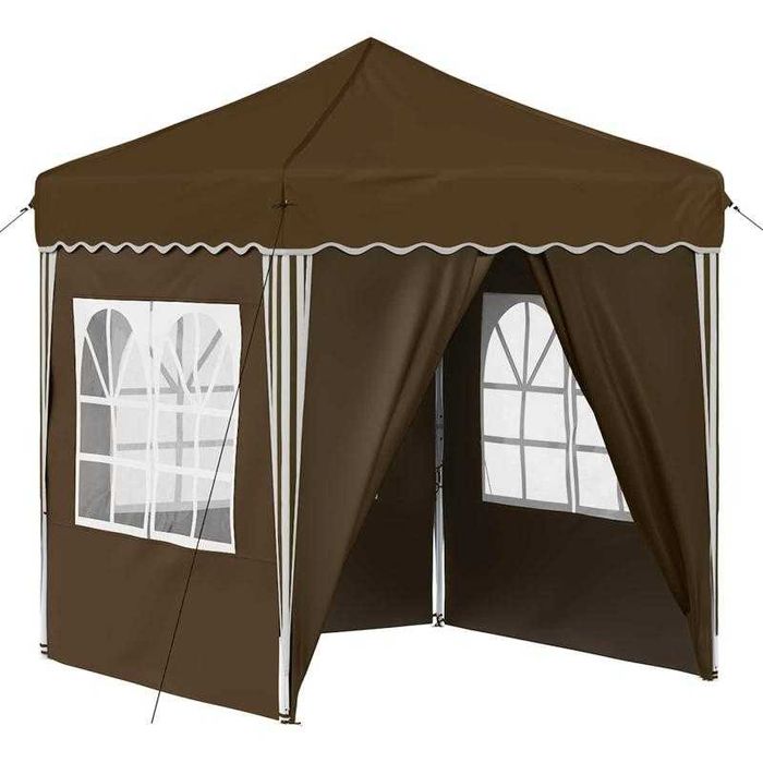 Tenda de Festa Pop-Up 2x2 m Cinzento-Acastanhado com 4 Laterais