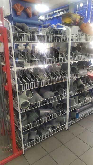 Торговые сетчатые стеллажи шириной 40 см, 60 см и 90 см