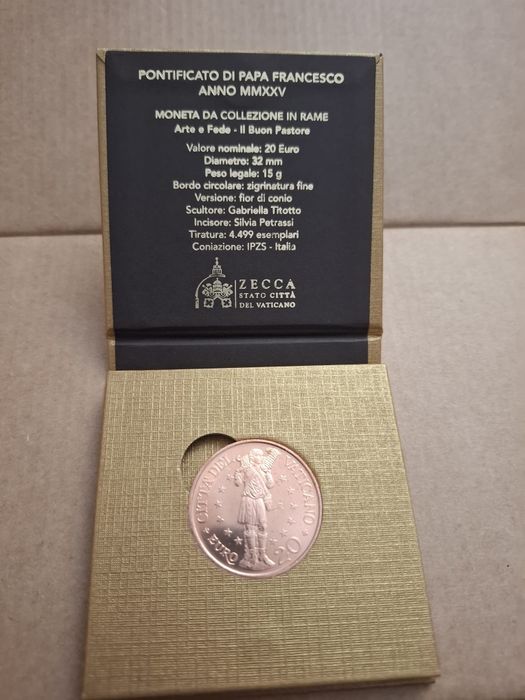 Moeda 20€ vaticano em cobre