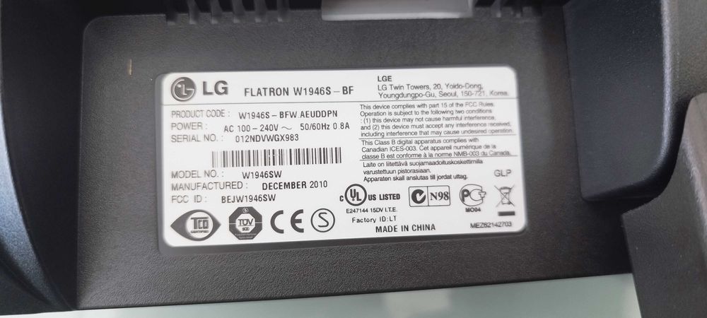 Monitor LG 20 Polgadas