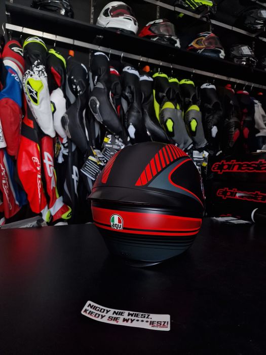 Kask AGV K1 – WARMUP czarny/czerwony rozmiar 'ML